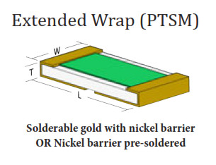 PTSM Extended wrap around high power thin film SMD resistors